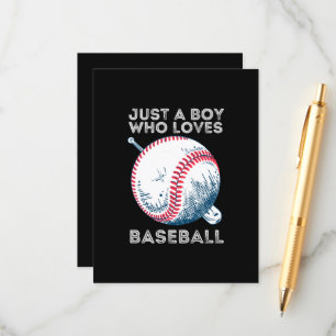 Nur ein Junge, der Baseball Liebe Begleitkarte