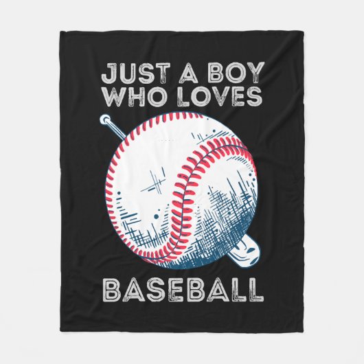 Nur ein Junge, der Baseball Liebe Fleecedecke (Vorderseite)