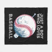 Nur ein Junge, der Baseball Liebe Fleecedecke (Vorderseite (Horizontal))