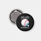 Nur ein Junge, der Baseball Liebe Magnet (Vorderseite/Rückseite)