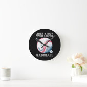 Nur ein Junge, der Baseball Liebe Runde Wanduhr (Zuhause)