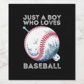 Nur ein Junge, der Baseball Liebe Weinetikett (Einzelnes Label)
