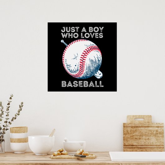 Nur ein Junge, der Baseball liebt Poster (Küche)
