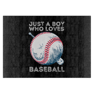 Nur ein Junge, der Baseball liebt Schneidebrett