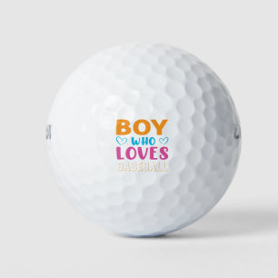 Nur ein Junge, der Baseball-Typografie Liebe Golfball
