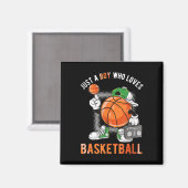 Nur ein Junge, der Basketball Liebe 2 Magnet (Vorderseite/Rückseite)