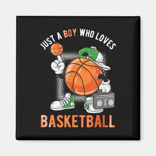 Nur ein Junge, der Basketball Liebe 2 Magnet (Vorne)