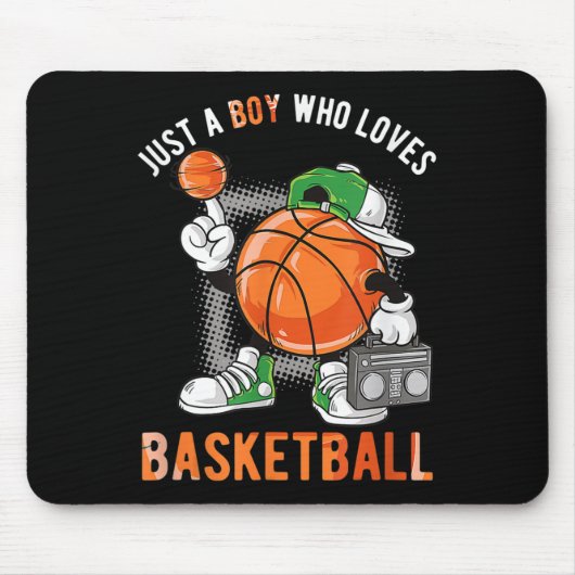 Nur ein Junge, der Basketball Liebe 2 Mousepad (Vorne)