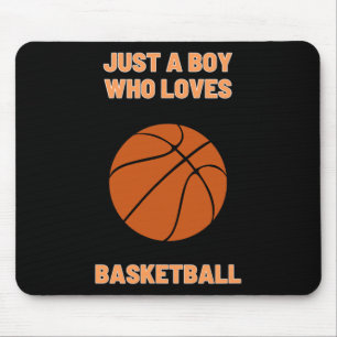 Nur ein Junge, der Basketball Liebe Basketball Kle Mousepad