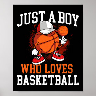 Nur ein Junge, der Basketball Liebe - Spielerschuh Poster