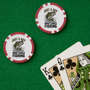 Nur ein Junge, der Bassangeln liebt Pokerchips