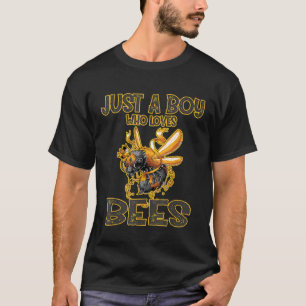 Nur ein Junge, der Bienen liebt Imker Biene T-Shirt