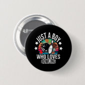 Nur ein Junge, der Bowling Boys Bowler Liebe Button (Vorne & Hinten)