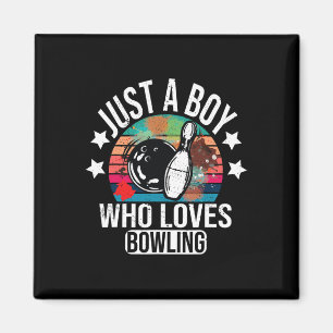 Nur ein Junge, der Bowling Boys Bowler Liebe Magnet