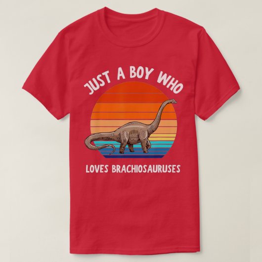 Nur ein Junge, der Brachiosaurus Dinosaurier Liebe T-Shirt (Design vorne)