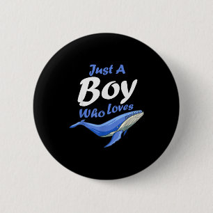 Nur ein Junge, der Buckelwale zum Valentinstag lie Button