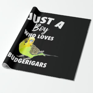 Nur ein Junge, der Budgerigars Paprot Liebe Geschenkpapier