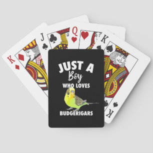 Nur ein Junge, der Budgerigars Paprot Liebe Spielkarten