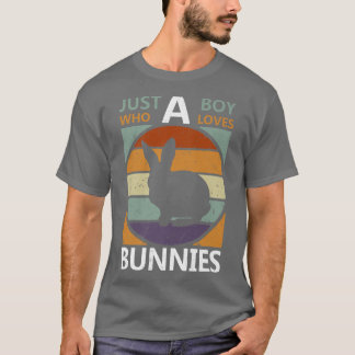 Nur ein Junge, der Bunnies Retro Bauer Funny Bu Li T-Shirt