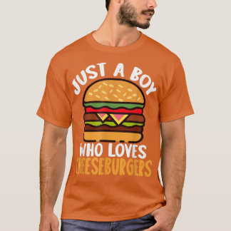 Nur ein Junge, der Burger Liebe, Hamburger Cheeseb T-Shirt