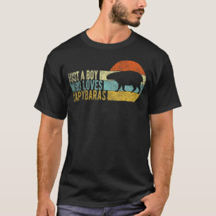 Nur ein Junge, der Capybaras Capybara Retro Lieben T-Shirt