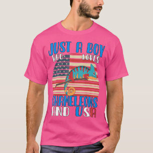 Nur ein Junge, der Chamäleys und die USA Liebe T-Shirt