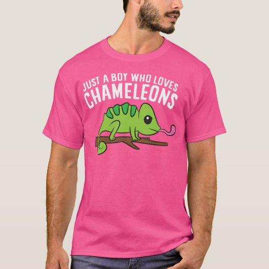 Nur ein Junge, der Chameleons Lieben T-Shirt (Vorderseite)