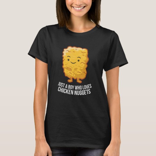 Nur ein Junge, der Chicken Nuggest Design Tee lieb (Vorderseite)