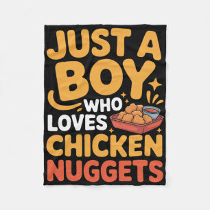 Nur ein Junge, der Chicken Nuggets liebt Lustiger Fleecedecke