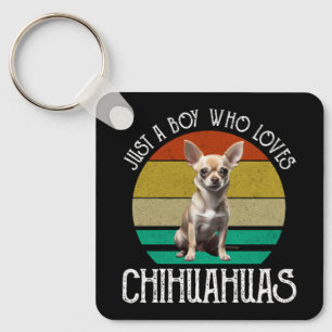 Nur ein Junge, der Chihuahuas Liebe Schlüsselanhänger