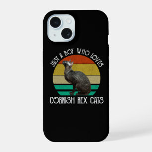 Nur ein Junge, der Cornish Rex Katzen liebt iPhone 15 Hülle