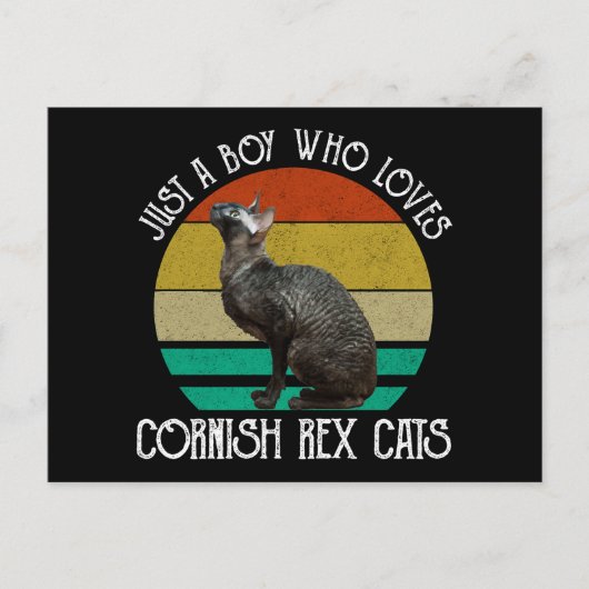 Nur ein Junge, der Cornish Rex Katzen liebt Postkarte (Vorderseite)