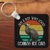 Nur ein Junge, der Cornish Rex Katzen liebt Schlüsselanhänger (Vorderseite)