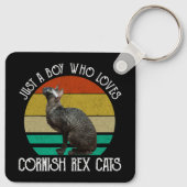 Nur ein Junge, der Cornish Rex Katzen liebt Schlüsselanhänger (Rückseite)