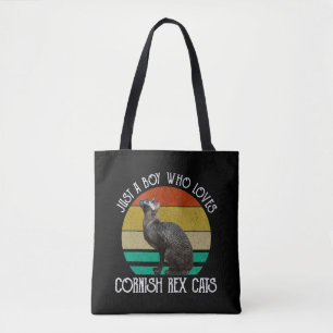 Nur ein Junge, der Cornish Rex Katzen liebt Tasche