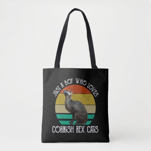 Nur ein Junge, der Cornish Rex Katzen liebt Tasche (Vorderseite)