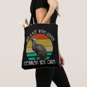 Nur ein Junge, der Cornish Rex Katzen liebt Tasche (Von Nahem)