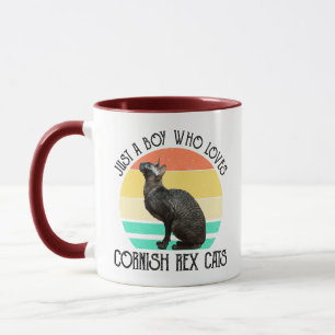 Nur ein Junge, der Cornish Rex Katzen liebt Tasse
