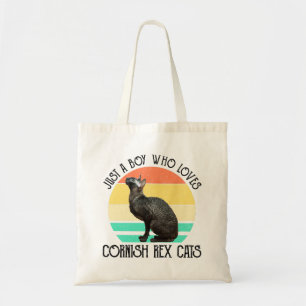 Nur ein Junge, der Cornish Rex Katzen liebt Tragetasche