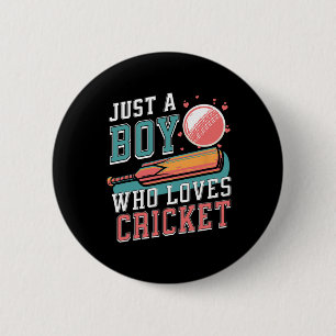 Nur ein Junge, der Cricket T und Ll Retro-Cricket Button