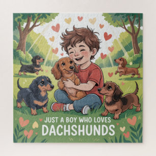 Nur Ein Junge, Der Dachshunde Liebt Puzzle
