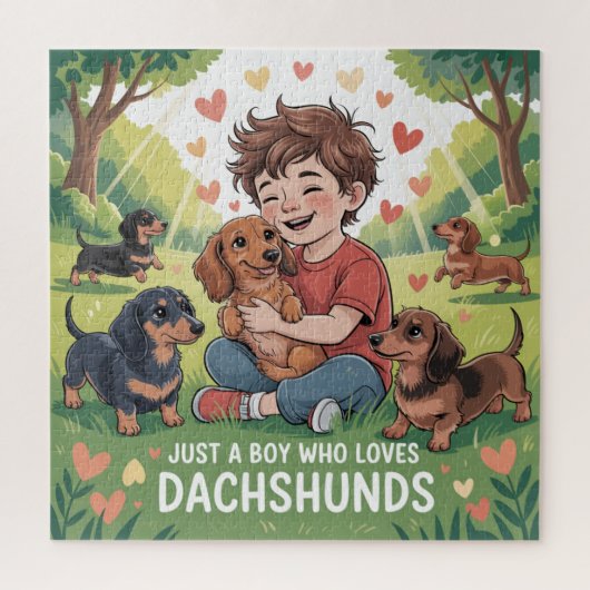 Nur Ein Junge, Der Dachshunde Liebt Puzzle (Vertikal)