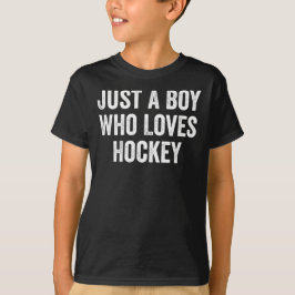 Nur ein Junge, der den Hockey-Player Liebe hat T-Shirt