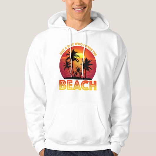Nur ein Junge, der den Strand Liebe Hoodie (Vorderseite)