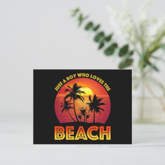Nur ein Junge, der den Strand Liebe Postkarte (Stehend Vorderseite)