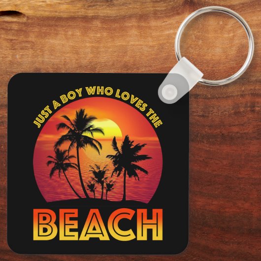Nur ein Junge, der den Strand Liebe Schlüsselanhänger (Rückseite)