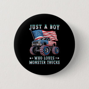 Nur ein Junge, der die amerikanische Flagge für LK Button