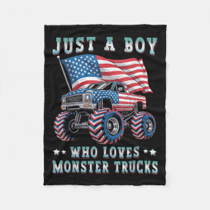 Nur ein Junge, der die amerikanische Flagge für LK Fleecedecke