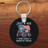 Nur ein Junge, der die amerikanische Flagge für LK Schlüsselanhänger (Vorderseite)