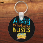 Nur ein Junge, der die Schule Lieben fährt, fährt  Schlüsselanhänger (Vorderseite)